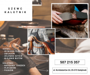 Szewc Kaletnik Naprawa torebek, plecaków, pasków Szewc Kaletnik Naprawa torebek, plecaków, pasków