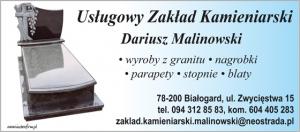 USŁUGOWY ZAKŁAD KAMIENIARSKI DARIUSZ MALINOWSKI - PRODUCENT NAGROBKÓW, WYROBY Z GRANITU USŁUGOWY ZAKŁAD KAMIENIARSKI DARIUSZ MALINOWSKI - PRODUCENT NAGROBKÓW, WYROBY Z GRANITU